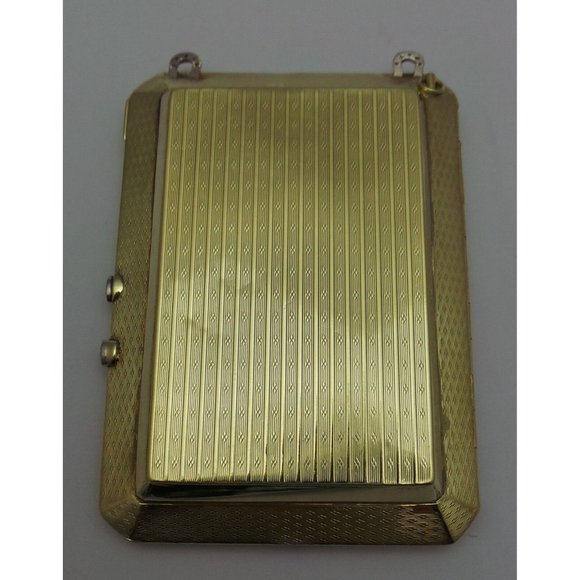 Antique 14K Yellow Gold Cigarette Holder Make Up Eye Liner Case w/Raw Diamonds - Picture 6 of 12